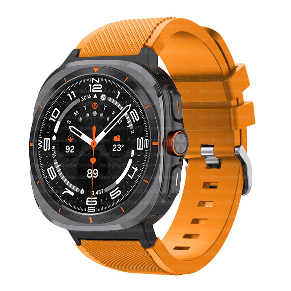 Мужской силиконовый ремешок для Samsung Galaxy Watch Ultra 2025 47 мм Спортивный наручный браслет для Galaxy Watch Ultra 2024 47 мм Аксессуары