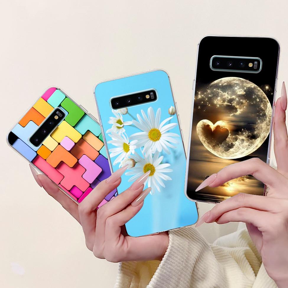 Чехол для Samsung S10 Plus SM-G975F Милый Кавайный Модный Цветочный Роскошный Крутой Расписной Мягкий Чехол для Телефона Samsung Galaxy S10+