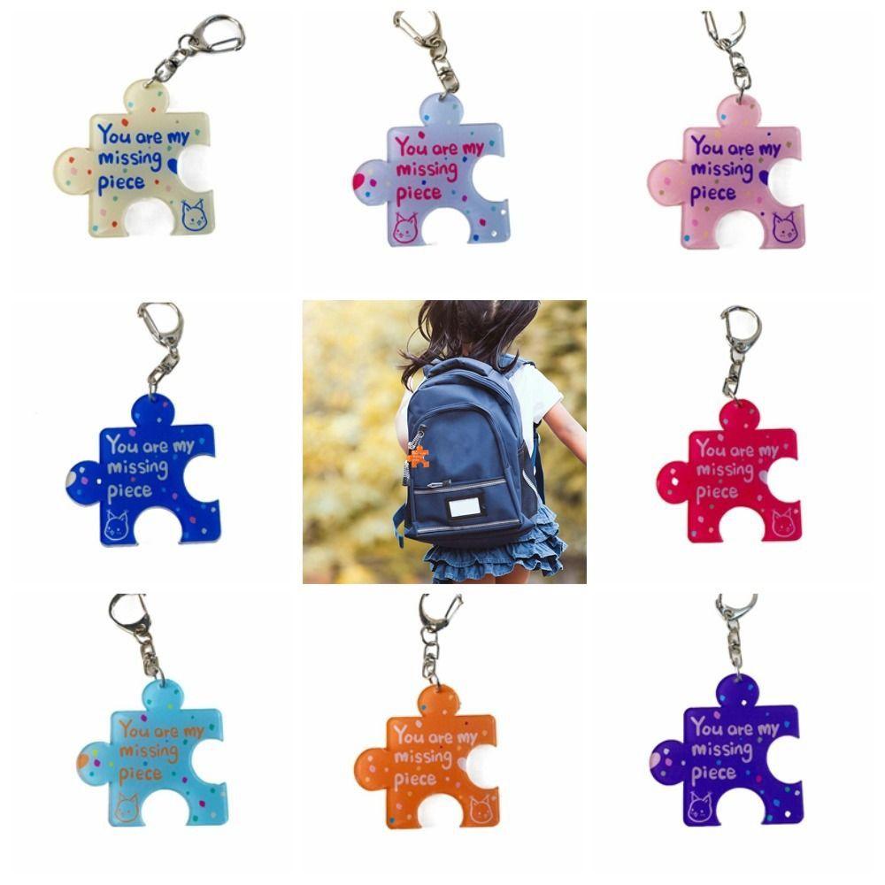Multicolour Acrylic Puzzle Text Keychain Korean Style Accessories Fashion Woman