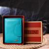 Яркий вертикальный женский кошек из натуральной кожи CANPELLINI Wallet 21678 Бирюзовый