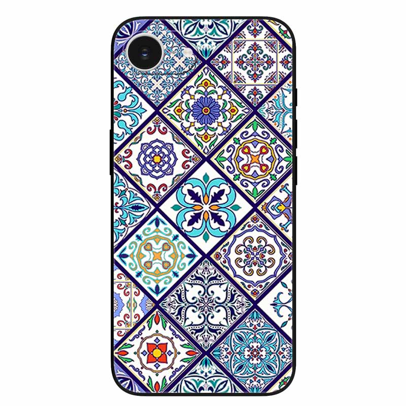 For iPhone 16e Case Soft Silicone Flowers 3D Relief Cover for iPhone 16e 2025 Black Phone Cases Funda On for Iphone16e 16 e Cool