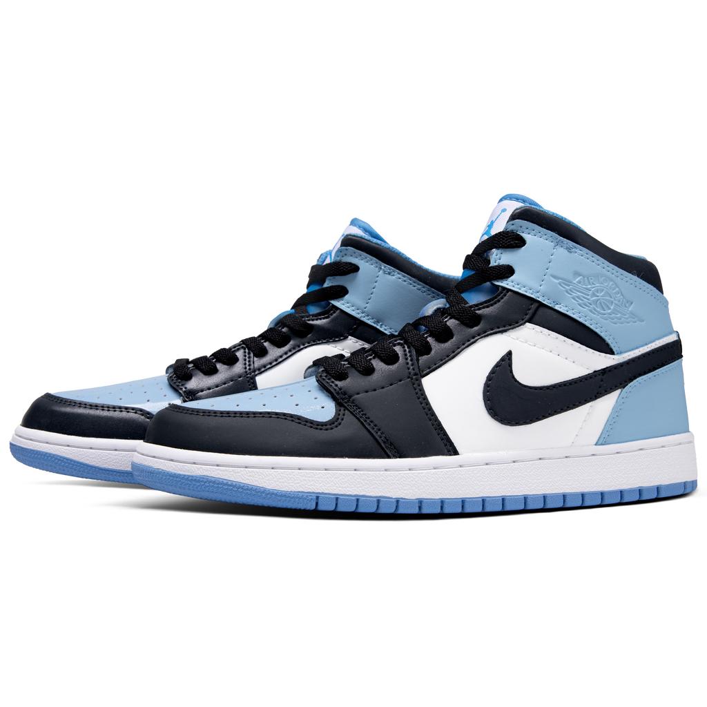 Jordan Air Jordan 1 All Star Кожаные Устойчивые к истиранию Средние Винтажные Баскетбольные Кроссовки Унисекс Синий Черный Белый FZ2142-114(Команда1291-)