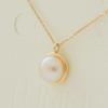LUNNE 14k Freshwater Pearl Bezel Necklace (14k Gold) #LFN11