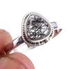 Natural Black Rutile Gemstone Handmade 925 Solid Sterling Silver Ring S.9 G8D92