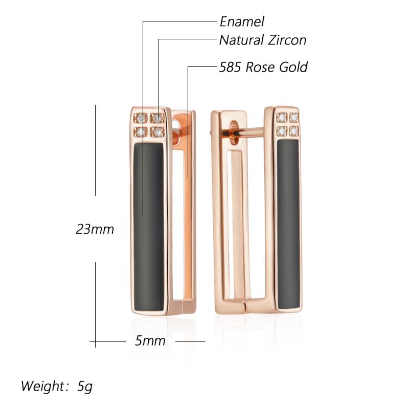 Модные Серьги-подвески Розовое золото Белая эмаль Для Женщин Девушек Свадебной Вечеринки Натуральный Циркон Серьги-капли Украшения