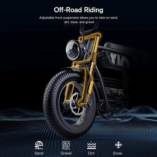 Электровелосипед COSWHEEL Y16 Черный-15AH-1000W