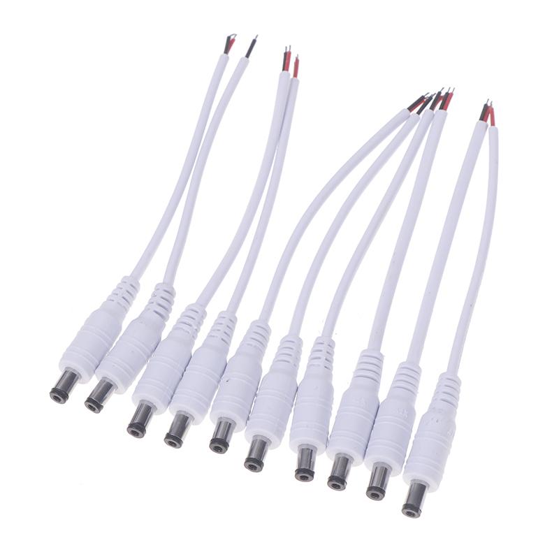 10 шт. Кабель-разветвитель питания постоянного тока 22AWG, разъем мама/папа 5,5 мм x 2,1 мм для адаптера питания 12 В, камеры видеонаблюдения, видеорегистратора, светодиодной ленты
