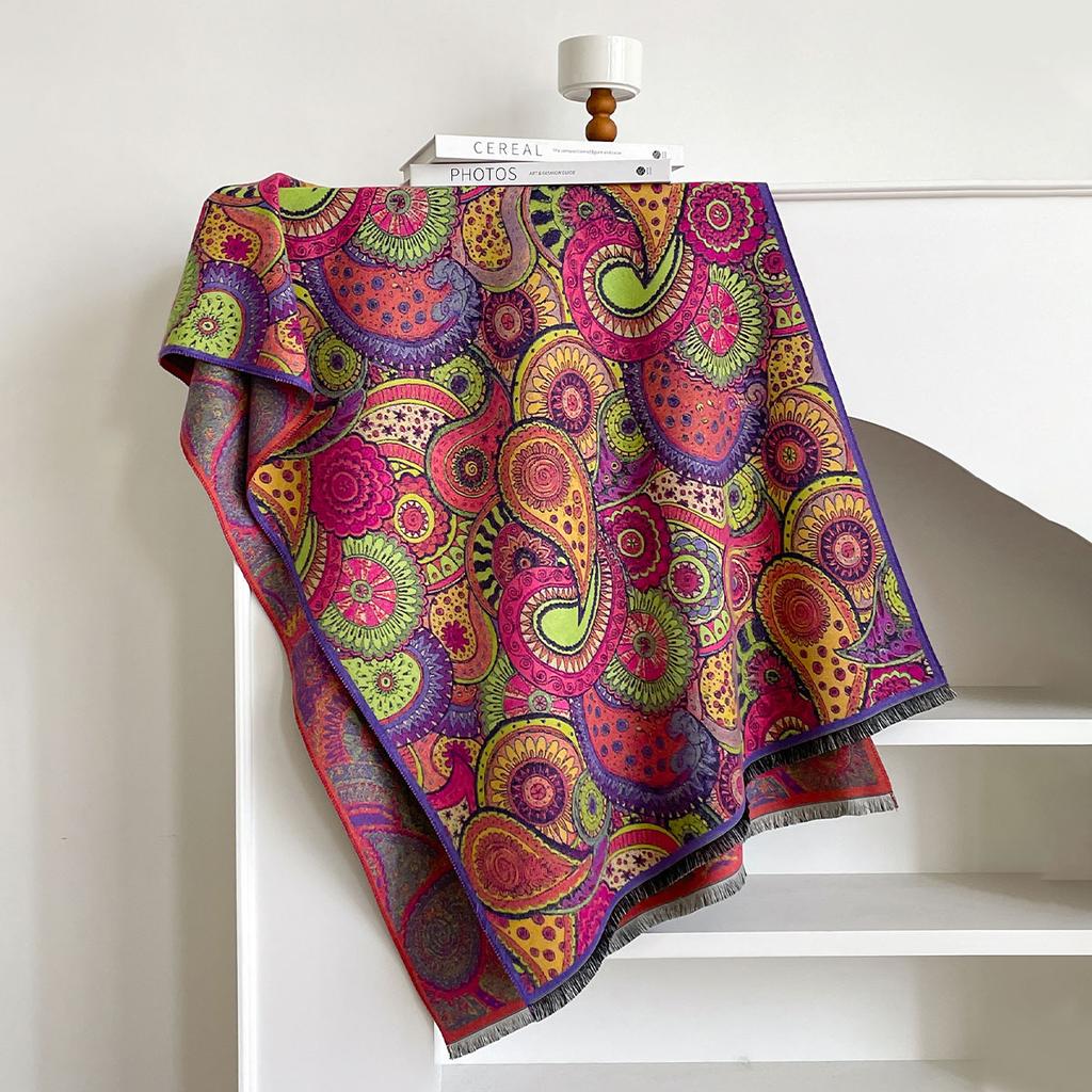 Ladies Latest Style Winter Two-Sided Jacquard Imitation Cashmere Scarves Top Quality Thick Wrap Shawl Womens Faux Cashmere Scarf