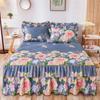 Cotton Bed Skirt 3-piece Set Of Brushed Single Mattress Cover Non-slip All-inclusive Protection Bedspread Hats Bed Skirt