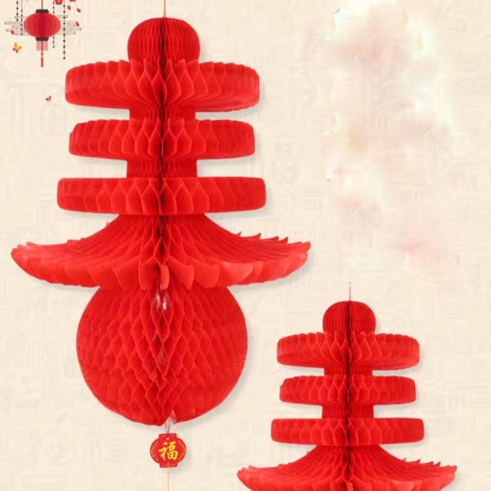 Waterproof Honeycomb Lanterns Foldable Spring Festival Pendant Chinese Hanging Lantern Home