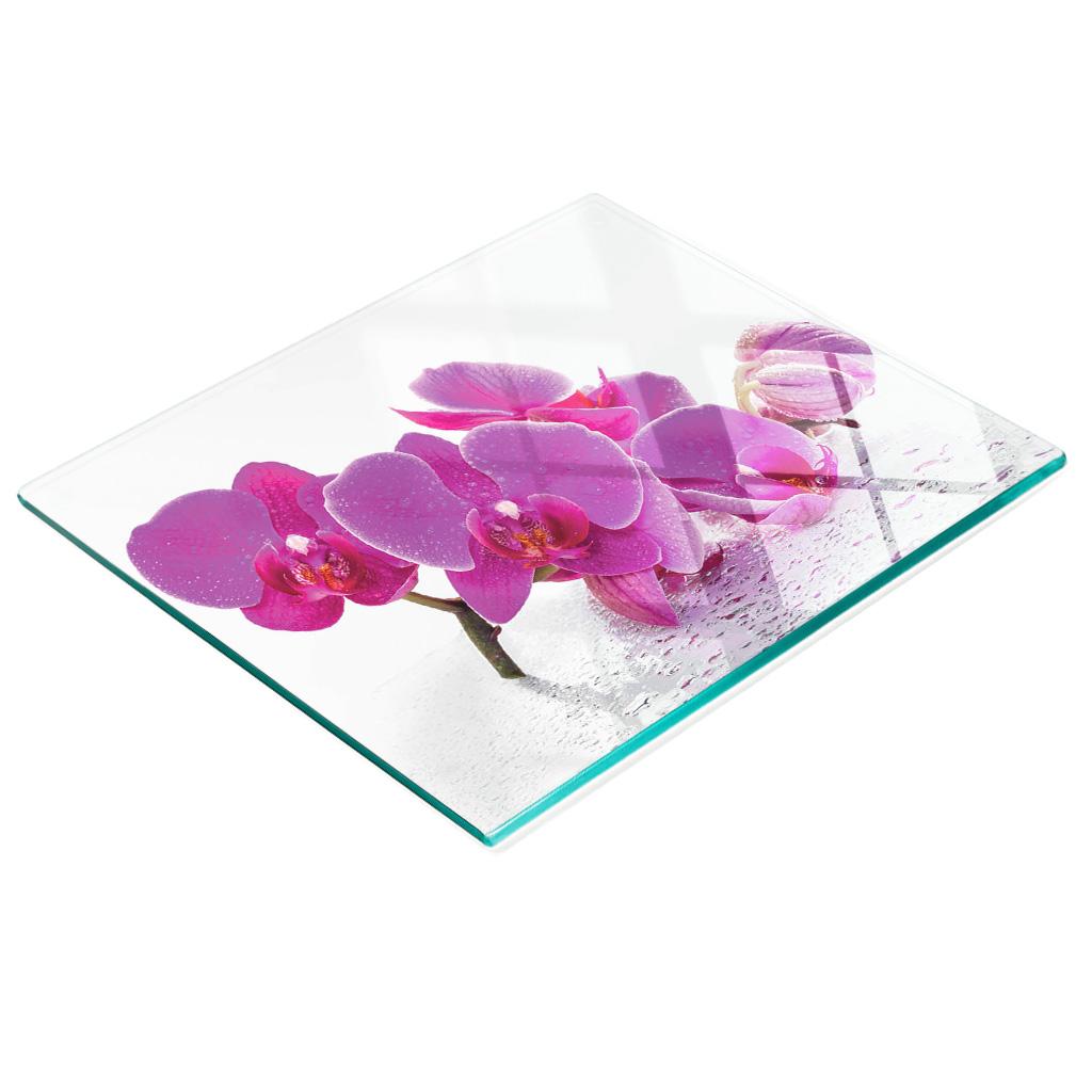 Decorative Glass Kitchen Chopping Board Pink Orchid 60x52 cm