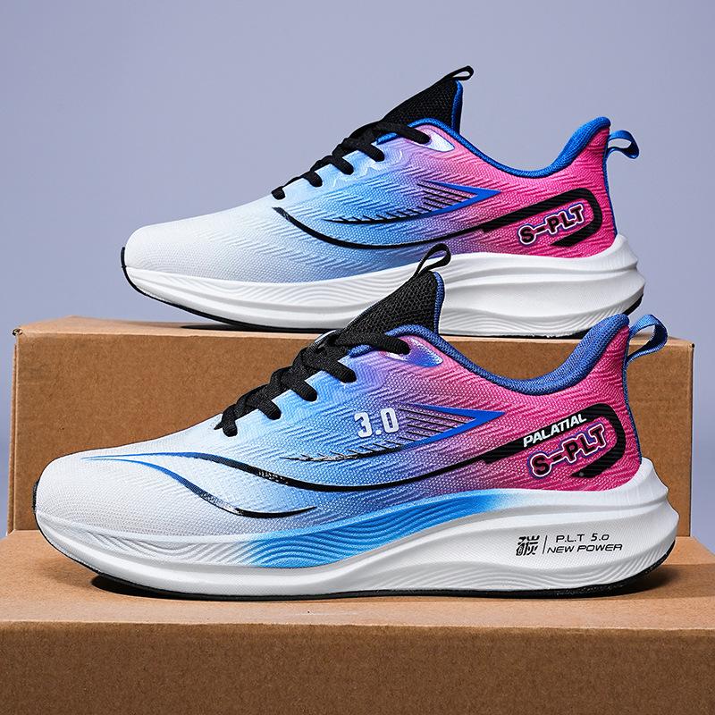 Guochao Full Palm Carbon Plate Youth Non-slip Wear-resistant Sports Shoes Male Students Youth Shock-absorbing Racing Running Shoes Tide