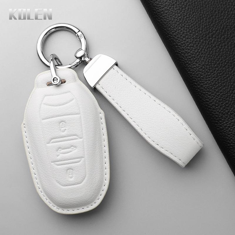 Genuine Genuine Leather Auto Key Fob Cover Case Fit For Peugeot 2008 3008 4008 5008 308 408 508 Citroen C1 C2 C4 C6 C3-Xr Picasso Grand Ds3 Ds5