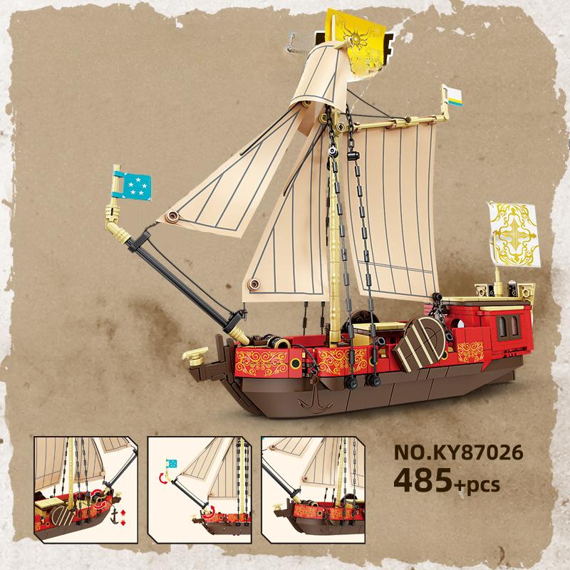 KAZI Парусник, лодка, шхуна, военный корабль, строительные блоки, наборы строительных блоков, сборка корабля «сделай сам», модель куклы, кирпич, детские игрушки, подарки без коробки