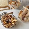 Металлическая проволочная корзина с деревянной ручкой, декоративная сервировочная корзина для хлеба, еды, фруктов, яиц, домашний органайзер, кухонное хранилище, фруктовые корзины