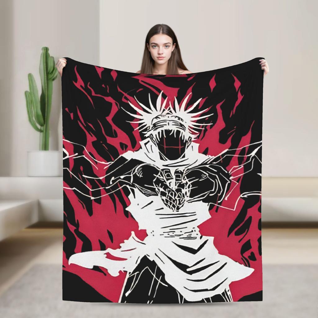 Choso Blanket Cover Flannel Kaisens Anime Lightweight Thin Throw Blanket for Car Sofa Couch Bed Rug
