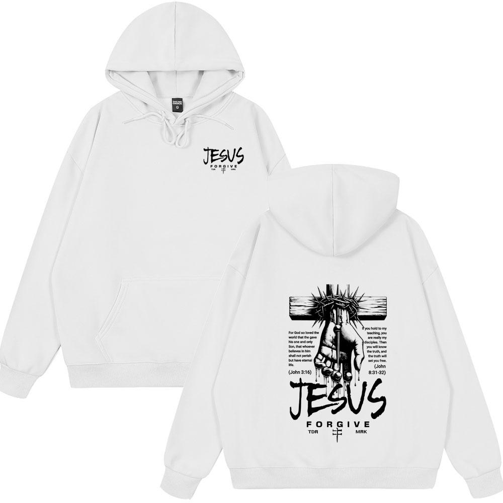 Jesus Christian Forgive Them Father Hoodies Women Clothing Fashion Harajuku Sweatshirt Fleece Casual Hoody Winter Spring Clothes