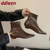 Fashion Fashion Pointed Toe Women Flats Ankle Stretch Boots Shoes Casual Female Zippers Footwear Flats Ladies Short Boots Shoes