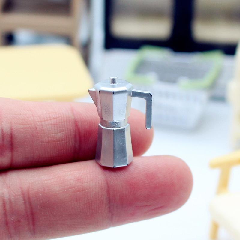 Dollhouse Grid Space Mini Coffee Pot Micro Scene Model Diy Kitchen Family Toy Doll Girl Gift Dollhouse Furniture Accessories
