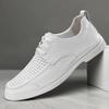 Модные летние туфли-оксфорды из натуральной перфорированной кожи на шнуровке, мужские кожаные туфли для взрослых, белые лоферы на плоской подошве, повседневные мужские свадебные туфли