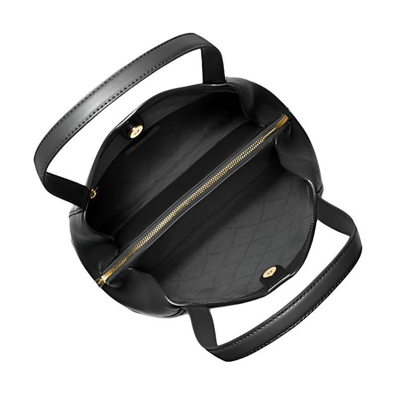 MICHAEL KORS Rosemary gold metal details grained leather shoulder bag large women's black