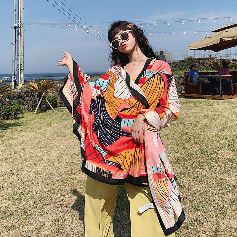 Женский шарф, СОВРЕМЕННАЯ НОВАЯ летняя пляжная шаль SAGA, палантины с принтом, женские тонкие шали, накидки, палантин