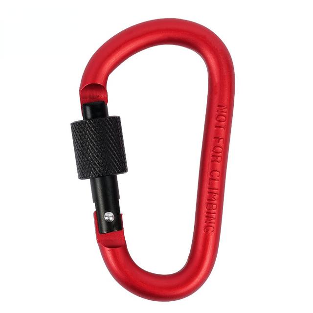 Outdoor Screw Lock Buckle D Shaped Carabiner Clasp Keyring Clip Camping Kits Sports Rope Buckle Water Cup Buckle Tool