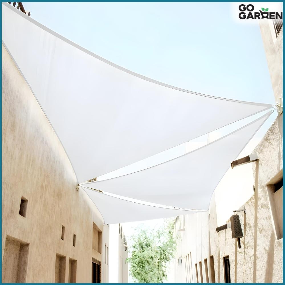 Sunshade sail, white triangle, shade, terrace, 3.6x3.6x3.6 m