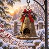 Кормушка для диких птиц с рождественским персонажем, подвесная уличная кормушка для сада, двора и крыльца