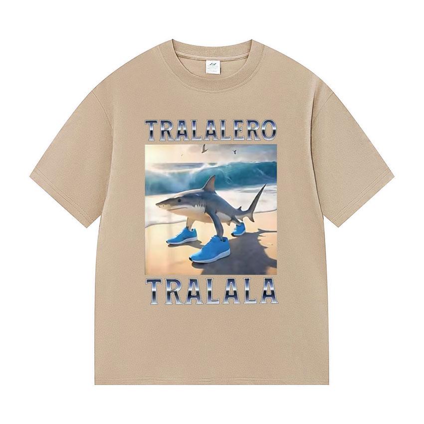 Tralalero Tralala Funny Shark Meme Graphic TShirts Unisex fashion Oversized print TShirt Unisex Casual High Quality Cotton T Shirt