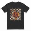 Checkered Floral T-Shirt, Vintage Pumpkin Shirt, Fall Pumpkin Shirt Thanksgiving