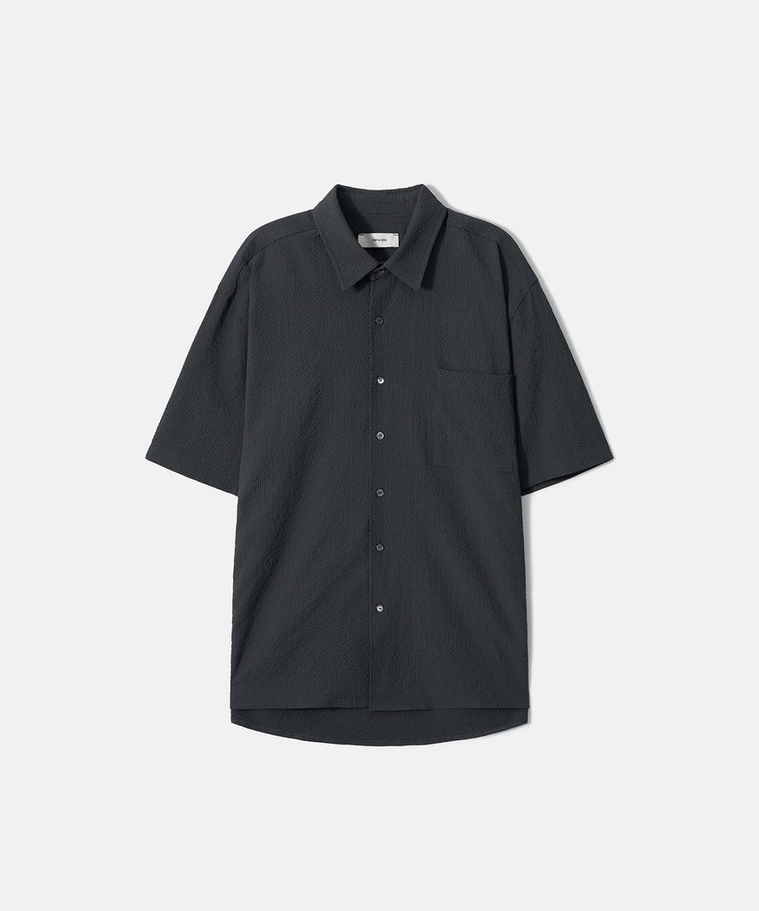 TRIP LE SENS Mist Grid Half Shirt_Charcoal