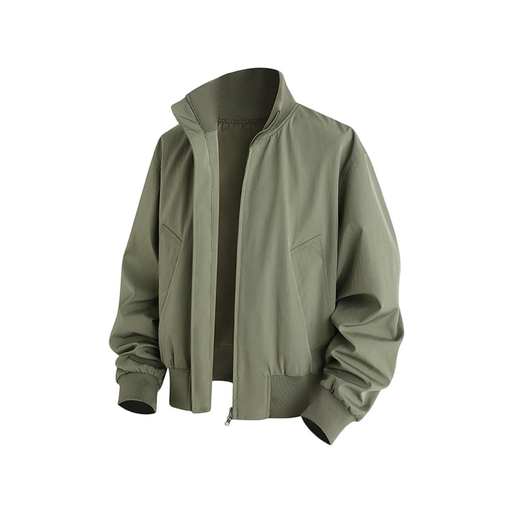 New Men's Zipper Casual Jacket American Flying Fashion Stand Collar Loose Size Men's Coat