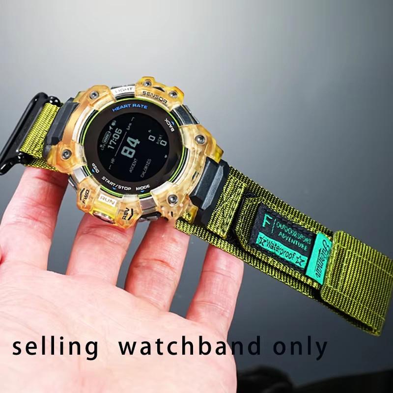 Самодельный холщовый ремешок для умных спортивных часов Casio 3475 GBD-H1000 Модифицированный Легко приклеиваемый Нейлоновый ремешок Аксессуары Мужской браслет