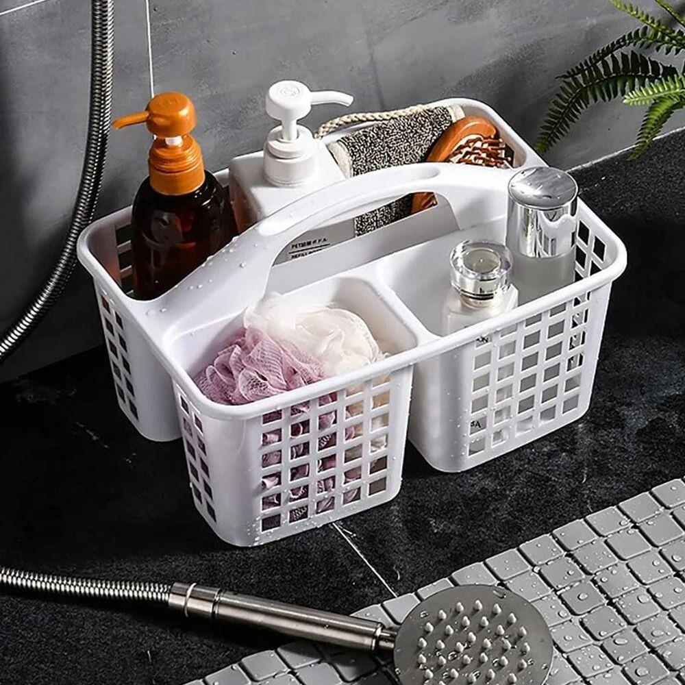 Plastic Toiletries Organizer Box Hollow Out Storage Basket Multifunctional Shower Basket Bathroom