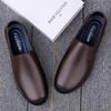 Luxury Genuine Leather Casual Shoes Mens Slip On Shoes Mens Loafers Shoes Business Moccasin Men Soft Wedding Party Dress Shoes