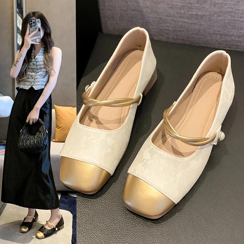 Мягкие удобные балетки Мэри Джейн Туфли для женщин Ретро на среднем каблуке Женские одинарные туфли для вечеринок Zapatos De Mujer