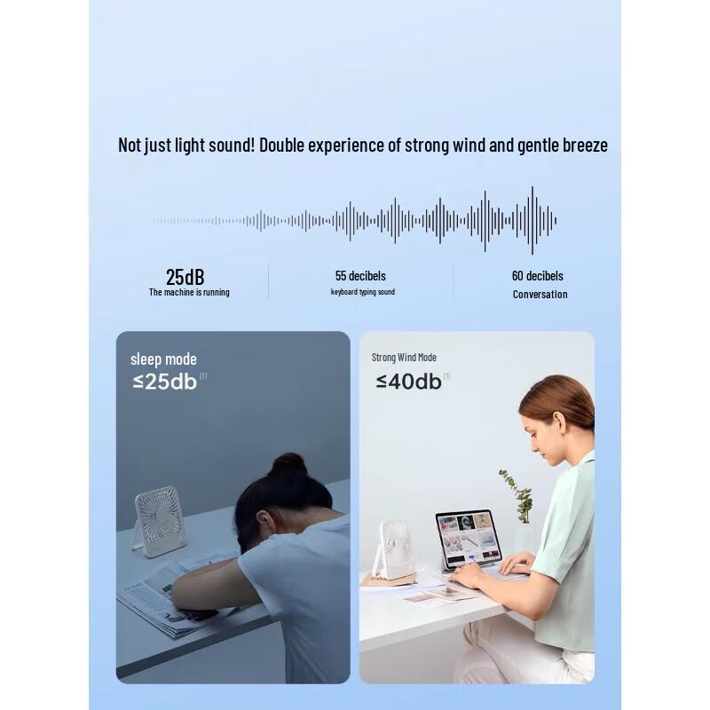 Jisulife FA26 Mini Portable USB Rechargeable Desk Fan