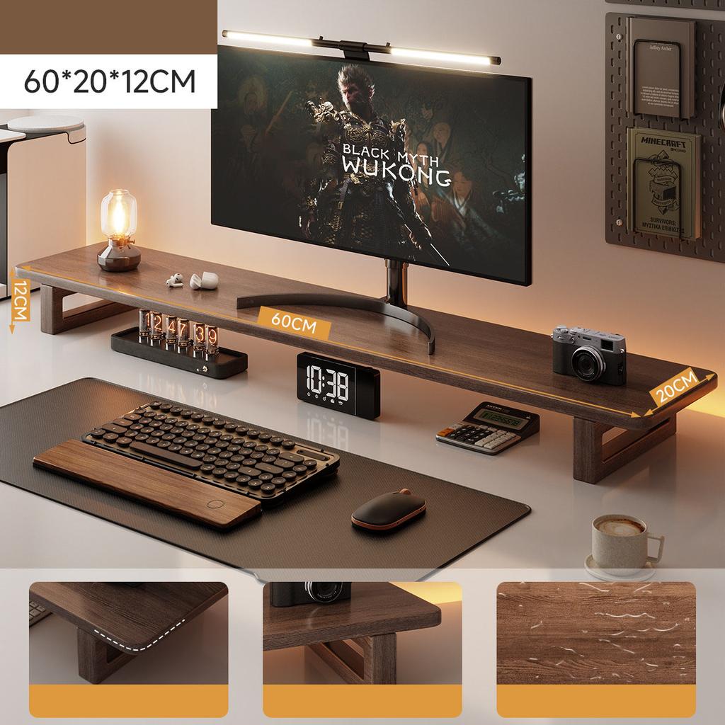 Wooden Monitor Stand Riser Computer Stands Solid Wood Desktop Organizer Rack  for Computer Laptop PC TV