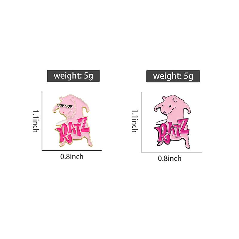 Xiaomi Cute Pink Ratz Rat Brooch Enamel Pin Custom Cartoon Animal Metal Brooches Backpack Jacket Lapel Badges Jewelry Gift for Friends