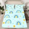 Радужная простыня на резинке двуспального размера и 2 наволочки, красочный радужный мультяшный комплект простыней на резинке с карманом 30 см для детей
