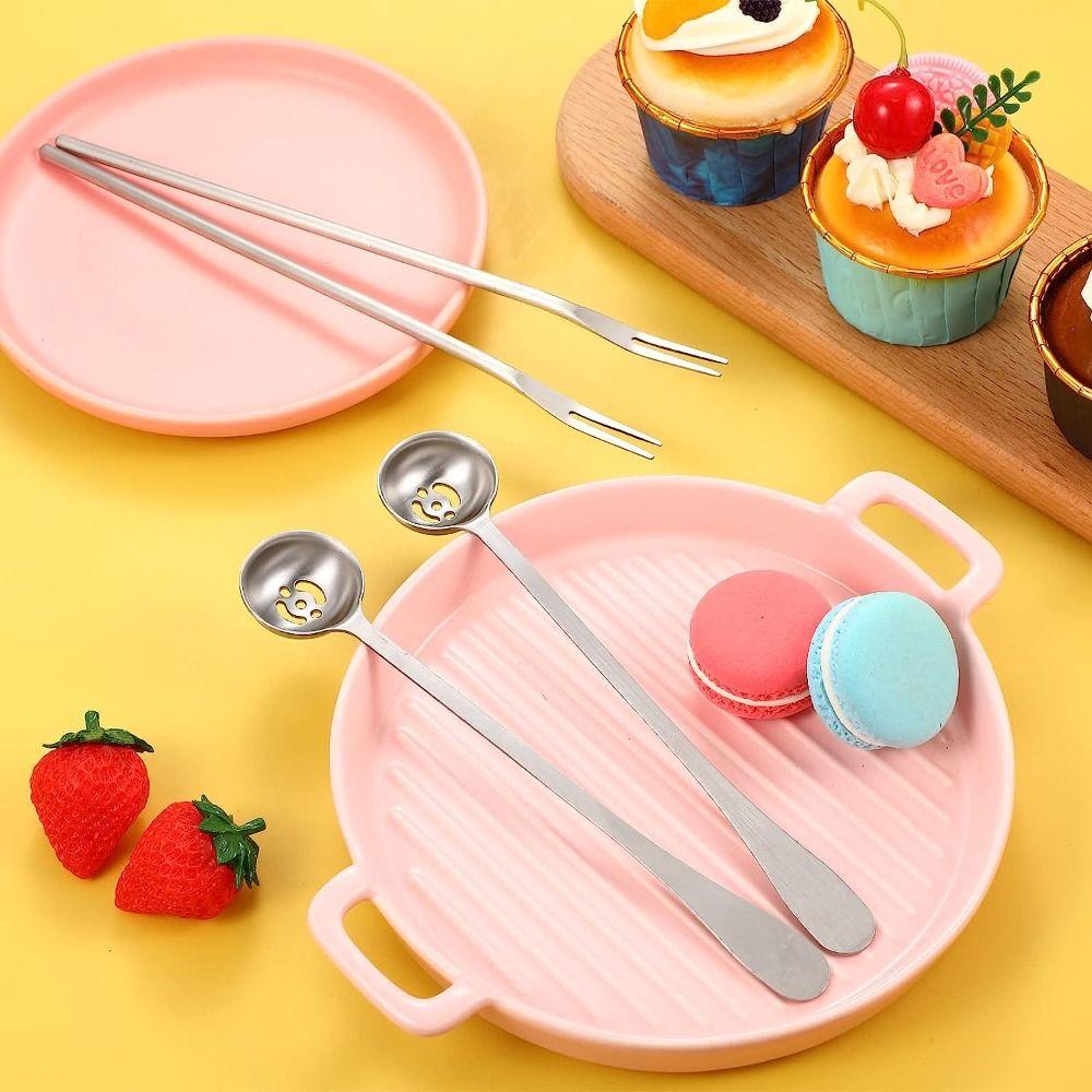 1/4pcs 8.7 Inch Pickle Fork Silver Long Handle Pickle Forks Set Dishwasher Safe Olive Spoon  Kitchen