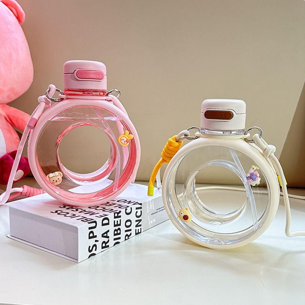 Portable Donut Water Bottle Leakproof With Strap Portable Kettle Adjustable Silicone Sealing Ring Sports Water Cup Cycling