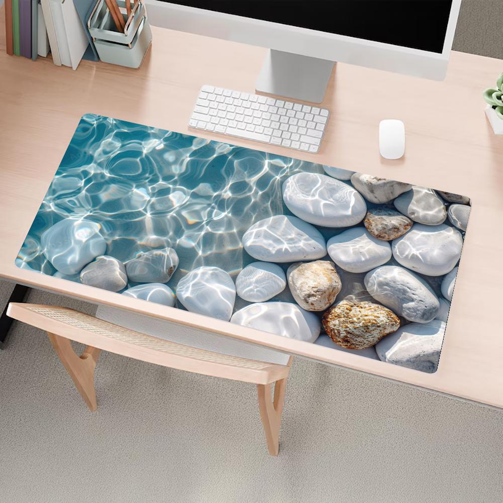 Коврик для мыши Calm Water White Pebbles Коврик для офиса и игр Ковер для мыши Коврик для мыши Набор подставок под клавиатуру и мышь Ковер для украшения компьютерного стола