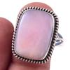 Натуральный розовый опал драгоценный камень ручной работы 925 пробы серебро кольцо размер 10 g1g61
