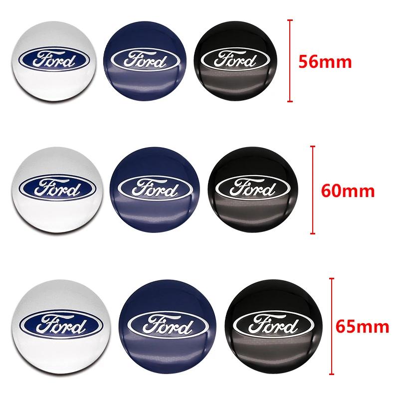 New 2026 Car Sticker 4pcs 56/60/65mm Car Exterior Decorative Accessories Wheel Hub Center Cap Stickers Accessories For Ford Focu