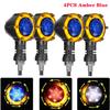 Motorcycle LED Turn Signal Lamp Sequential Flowing Flash Indicator Lights 12V 10mm Retro Dual-color Rotate LED Turn Signal Light