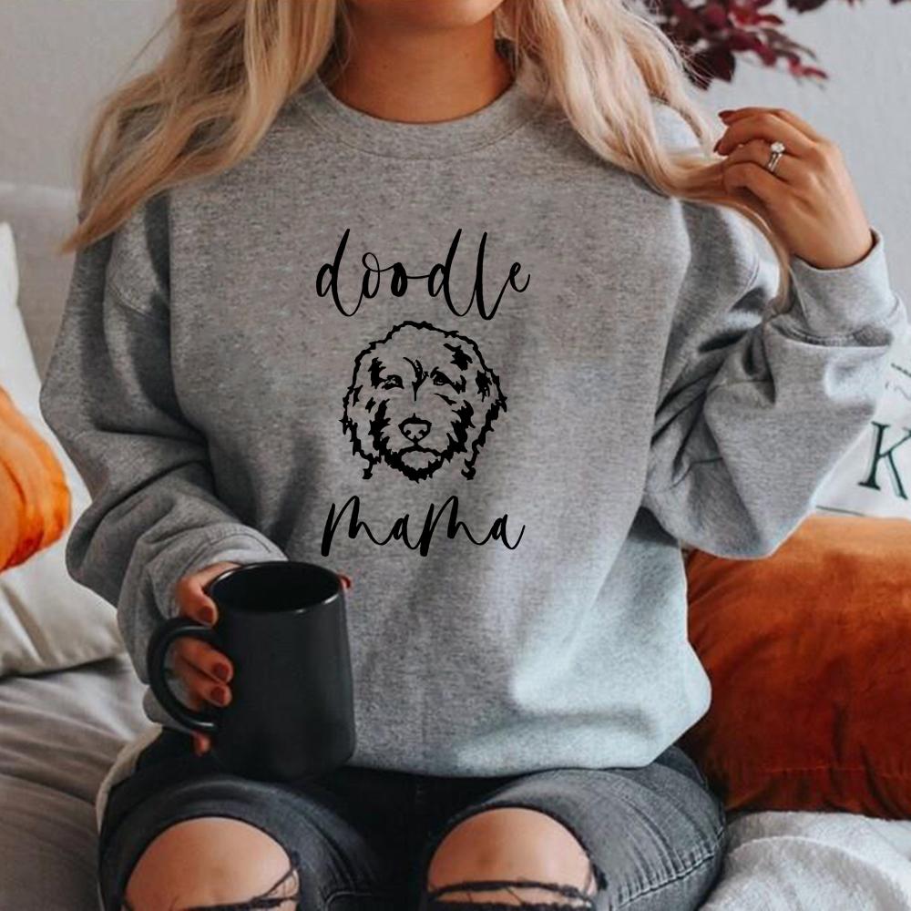 Толстовка Golden Doodle Mama, толстовки с круглым вырезом Doodle Mom, женские толстовки с графическим принтом, пуловеры с длинным рукавом, подарок для любителей собак
