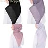 Plain Color Square Tassel Viscose Shawl Scarf Women Wraps and Shawls Pashmina Muslim Hijab Echarpe Foulard 110*110Cm