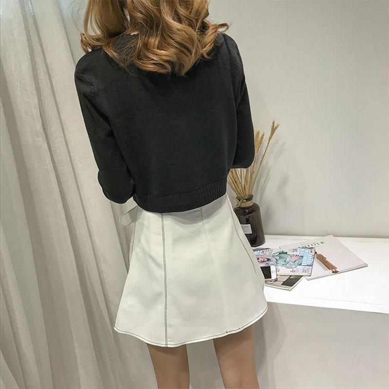 Женский вязаный кардиган с v-образным вырезом, женский повседневный универсальный короткий топ в корейском стиле, свитер